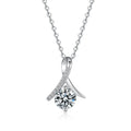 Fast Shipping 1ct 6.5mm Moissanite Pendant with 925 Silver Chain 925 Silver Jewelry Necklace