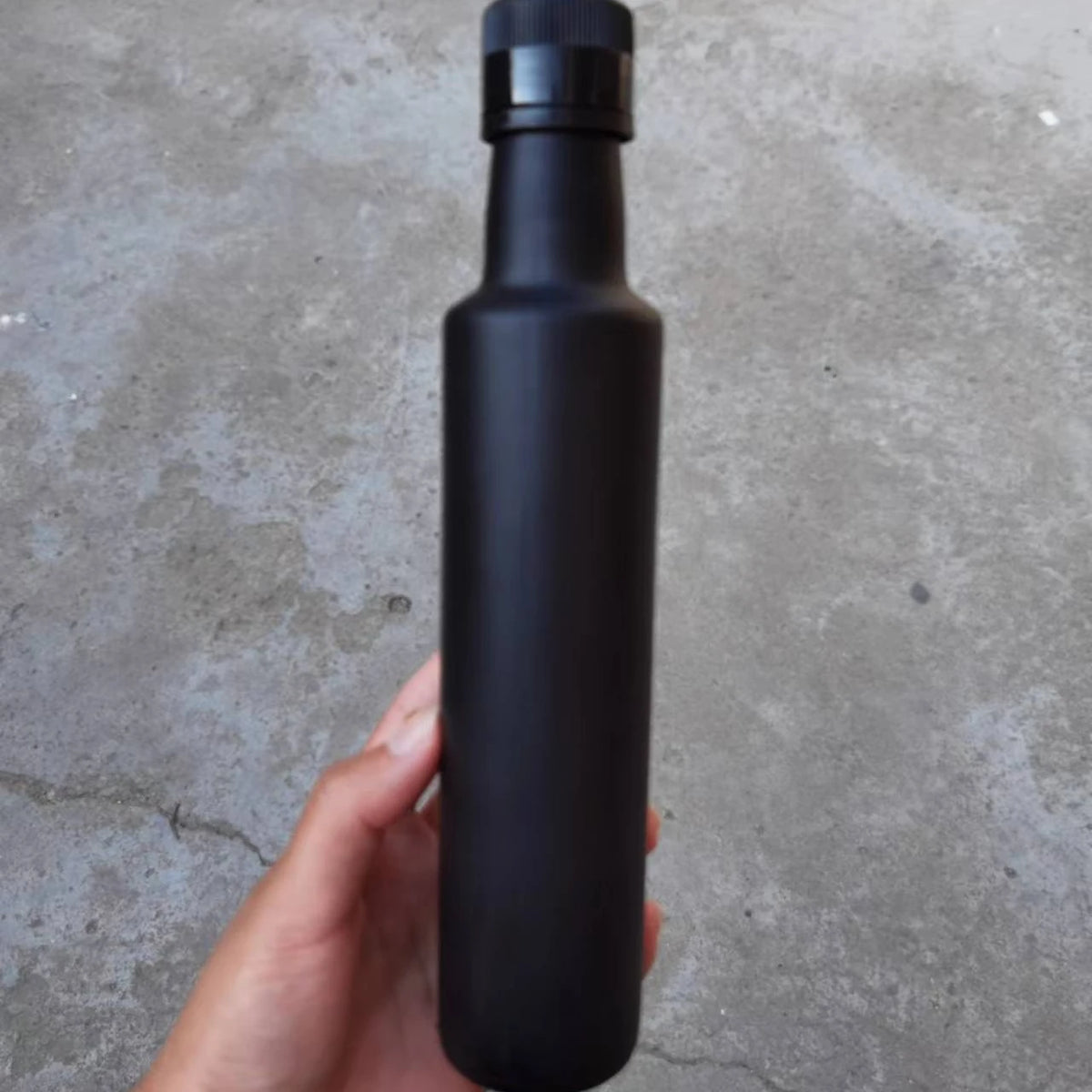 250ml/8oz Food Grade Round Matte Black Marasca Glass Olive Oil Bottles with Black Plastic Tamper Proof Screw Cap