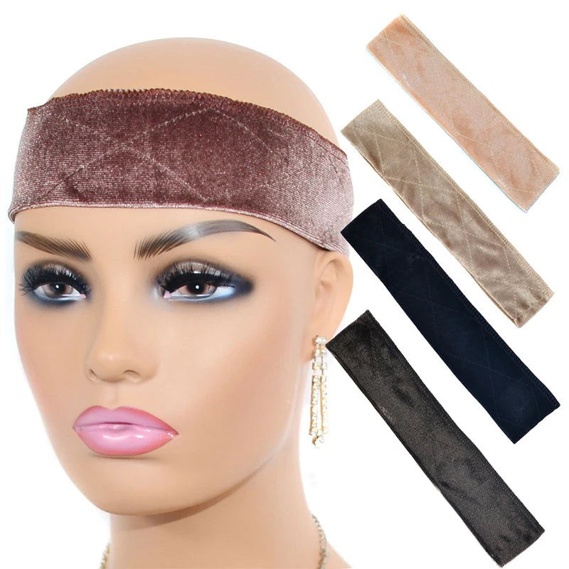 Custom-tailored LOGO Velvet Hand Made T Non-slip Wig Grip for Holding Wig Elastic Band Edge Slayer Velvet NO Lace Wig Grip Band