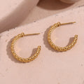 Wheat Twisted Earrings Wholesale Bulk 18k Gold Plated Hoop Earrings Stainless Steel Earrings for Women