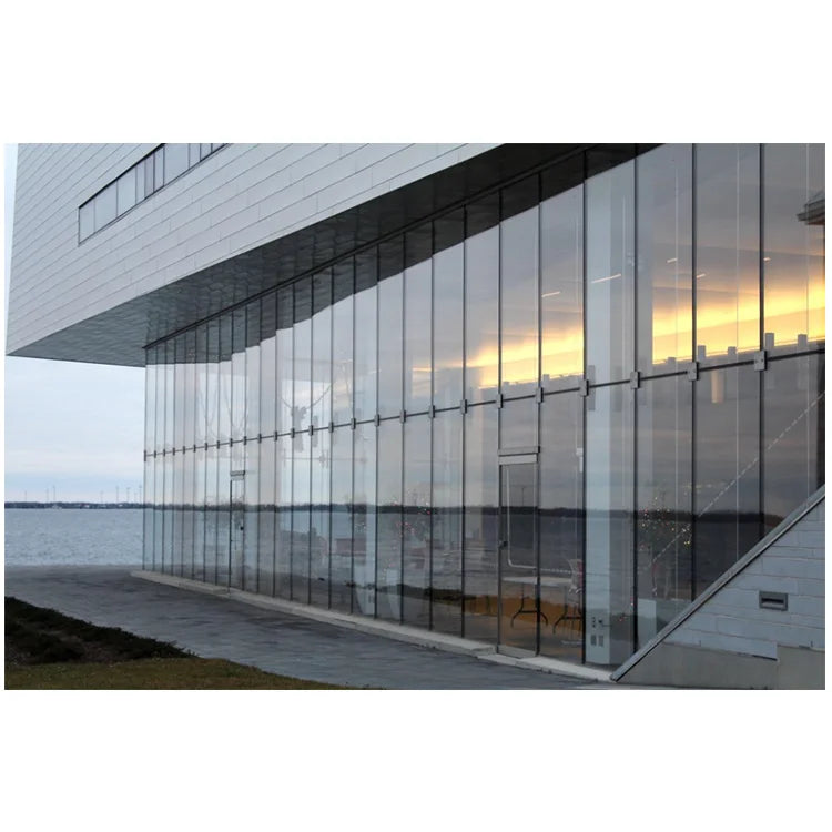 Customizable Industrial Hospital School Bathroom Solid Tempered Glass Curtain Wall Sheet Low Price Unitized Facaded