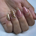 Wholesale Artificial Nails 24 Pieces Per Box Classic French Glitter Almond Shape Nails