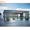 Outdoor Sun Shading Awning Modern Folding Roof Retractable Canopy Waterproof Rainproof Aluminum Frame Smart Pergola