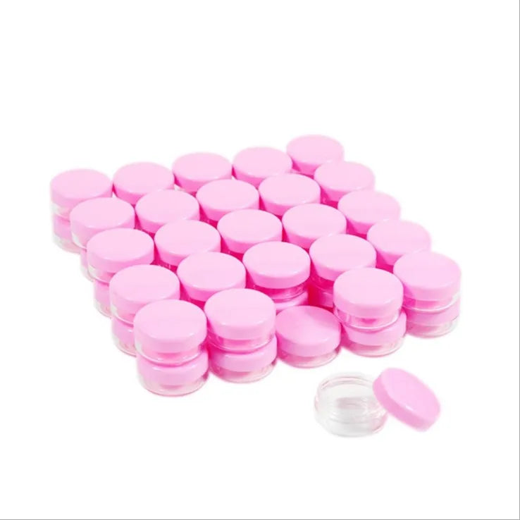 5g Pink White Mini Empty Plastic Cosmetic Cream Jar for Face Eye Skin Care Cream Glitter  Painted Pigment