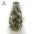 Wholesale High-Temperature Fiber 13*4 Futura Lace Front Wigs Long Silky Wavy Synthetic Wigs with Curly Kinky Styles for Women
