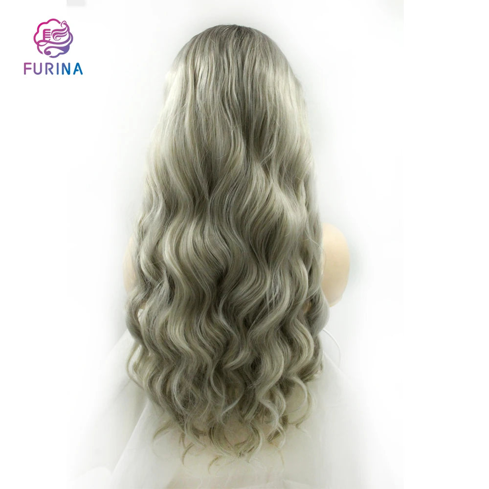 Wholesale High-Temperature Fiber 13*4 Futura Lace Front Wigs Long Silky Wavy Synthetic Wigs with Curly Kinky Styles for Women