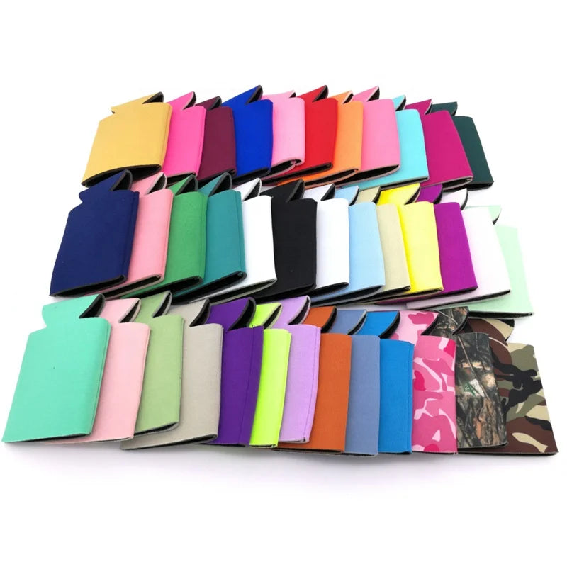 Blank Beer Holder Bulk Collapsible Foam Neoprene Stubby Holder Personalized Sublimation Sleeves Can Coozies Can Coolers