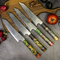 Amber Vg10 Kitchen Knife 67 Layer Damascus Steel Kiritsuke Knives Stablilize Wood Handle Kitchen Knife