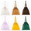 Qetesh Reusable Eco Friendly Cotton Canvas Drawstring Tote Bag Plain Simple Shopping Bag with Custom Printing Logo