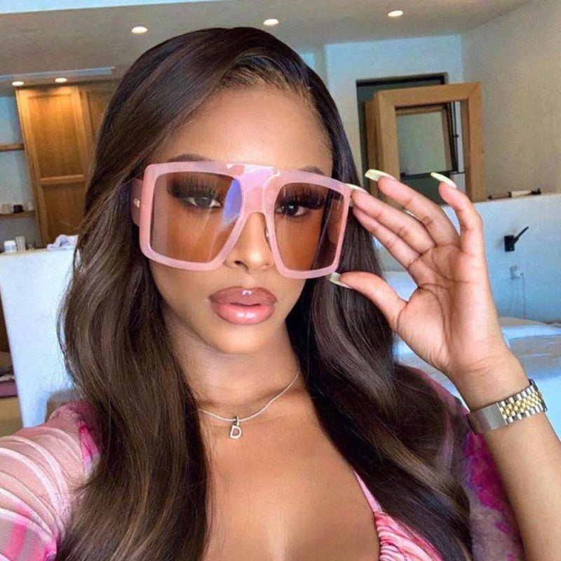 DOISYER 2020 Fashionable PC Big Frame Colorful Thick Shades Sun Glasses Oversized Sunglasses Women 2024
