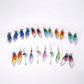 Trendy Beautiful Long Cicada Butterfly Wing Asymmetric Simulation Earrings for Women