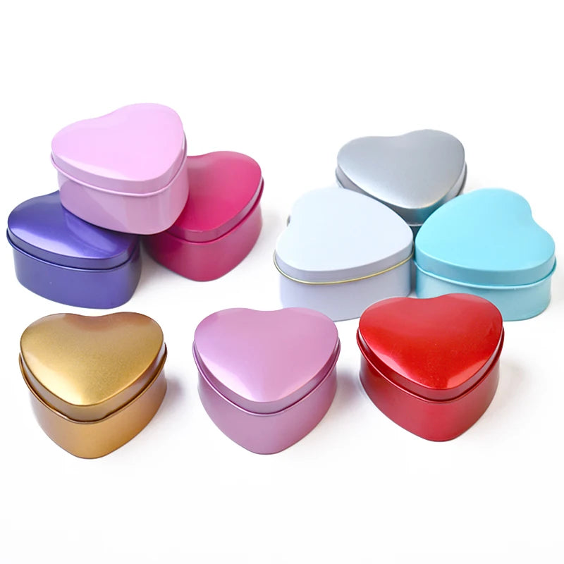 Hot Sale Small Heart-Shaped Tin Boxes Reusable Metal Jars for Chocolate for Wedding Gifts and OEM Packaging for Food Storage