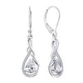 925 Sterling Silver Rhodium Plated Infinity Teardrop Pear Cut CZ Dangle Earrings Wholesale Silver Earrings Women Wedding Gift