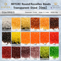 Miyuki Round Rocailles 8/0 Beads 3 mm [21 Color Transparent  Dyed First Series ]10g Pack
