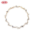 New Technology Blue Crescent Cutout Style Fine 18K Gold Plated Charm Bracelet Femme Women'S Bracelets