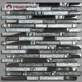 Modern Design 8mm Glass Crystal Strip Mosaic Tile Gold Silver Plated for Bathroom Kitchen Hotel Wall Parquet Feature Graphic