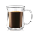 7oz Creative Glass Coffee Cups 13oz Borosilicate Double Wall Glass Cup Mug with Handle