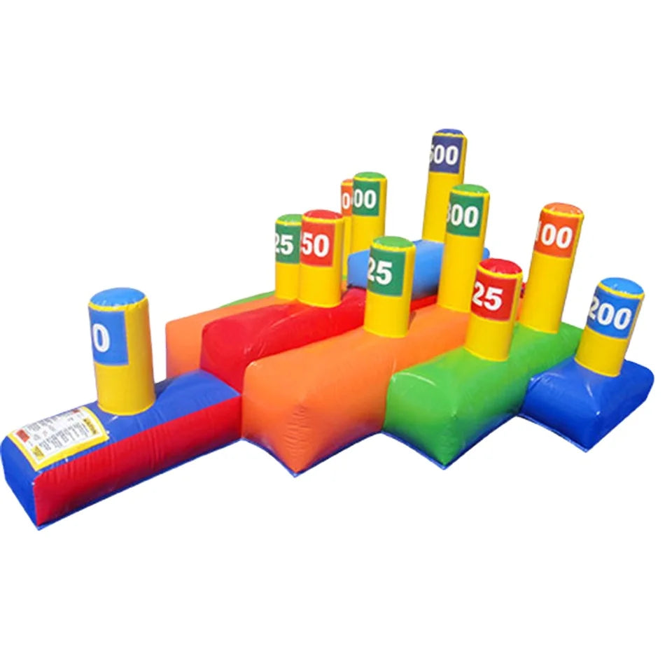 Kids and Adults Interactive Inflatable Ring Toss Game with Different Size Rings with Blower for Parties