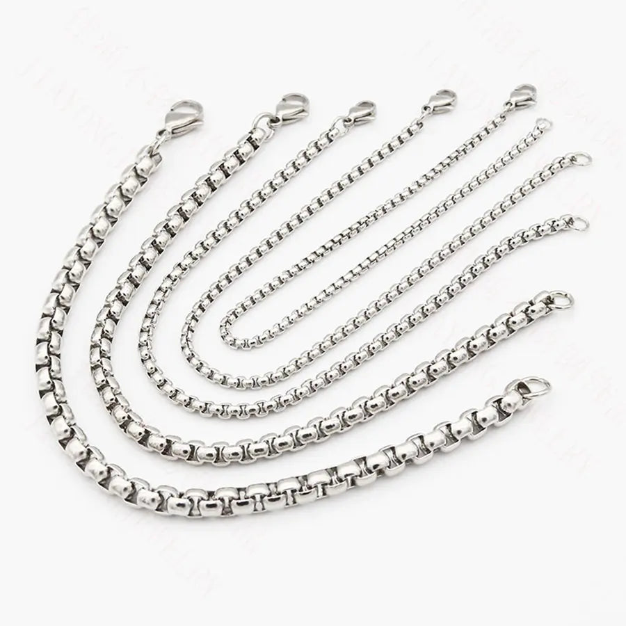 Factory Price Corrosion-Resistant 316L Stainless Steel Square Box Chain Bracelet for Men and Women for Party Gifts