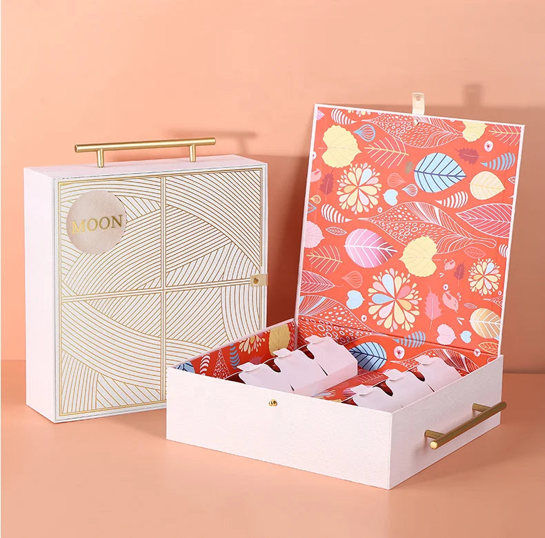 2026 New Designed Custom Luxury Cosmetic Recycled Customized Cardboard Paper Suitcase Stacking Coffee Mugs Gift Sets with Stand