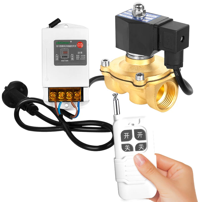 Digital Wireless Control Waterproof Remote Control Solenoid Valve AC220V  Remote Control Valve