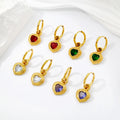 Wholesale Fine Stainless Steel Drop Earrings for Women Waterproof PVD18K Gold Plated Heart Cubic Zirconia Fashion Dangle Design