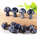 HZ Gemstone Mushroom 20mm Gemstone Carved Rose Quartz Lepidolite Crystal Craft Mini Mushroom for Decoration Souvenirs