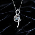 Sweet and Elegant Vvs D Color 1CT Moissanite Musical Note Pendant S925 Sterling Silver Necklace for Women