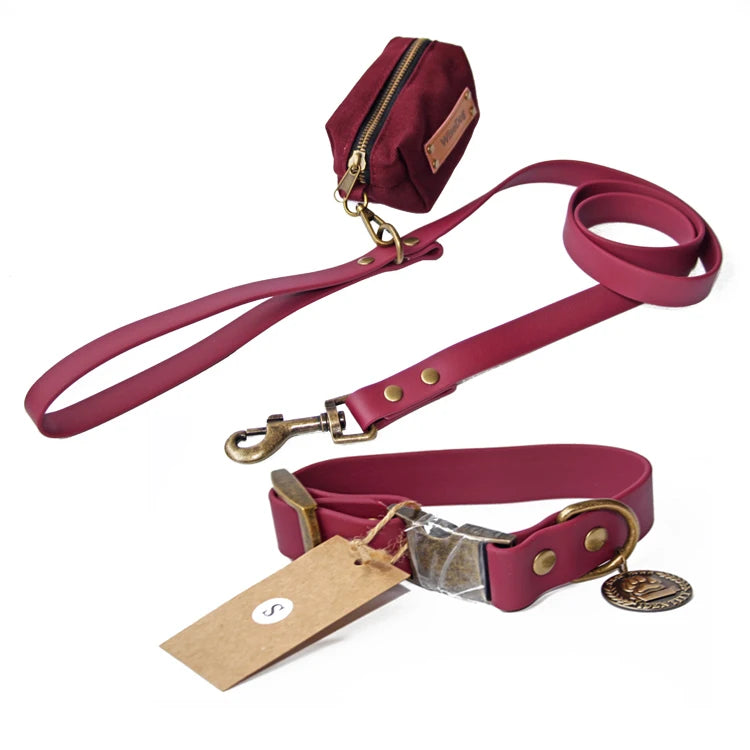 Wholesale Soft New Designer Luxury Waterproof PVC Custom Pet Dog Collars & Leashes Personalized With Poop Bag
