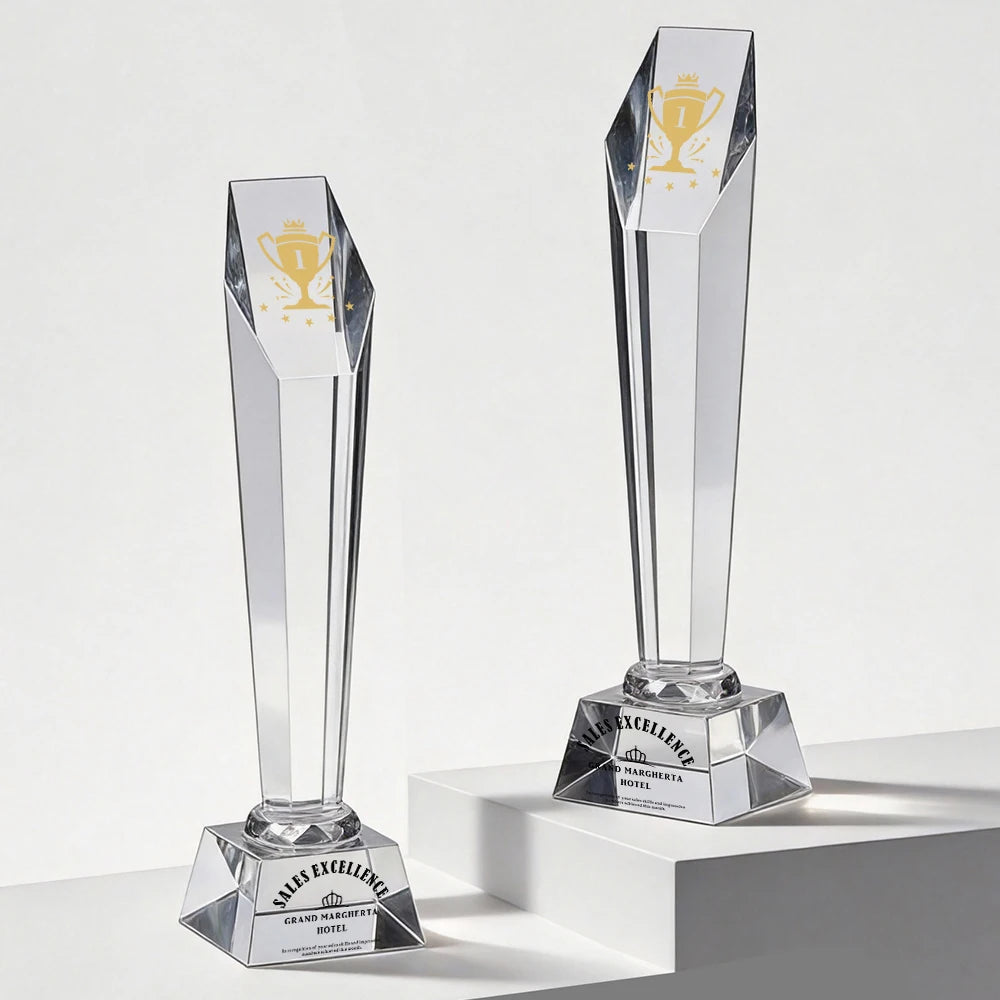 Factory Cheap Price Printing Plaque Blank Crystal Award Glass Trophy Awards Crystal Trophy for Laser Engraving