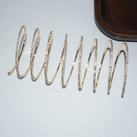 Adjustable New Gold Plated Crystal Rhinestone Strand Bracelets Punk Style Fashionable Oriental Dance Performance Accessories