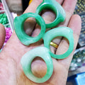 Wholesale Natural Stone Green Jade Dome Ring