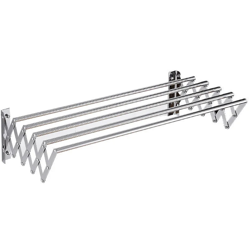Customizable 4-Pole Telescopic Wall Hanging Stainless Steel Clothes Drying Rack Indoor for Kitchen Bathroom Living Room