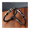 Rainbow Color Wholesale Stainless Steel Woven Bracelet Fashion Gifts Custom Mens Genuine Leather Bracelets and Bangles Hot Sale