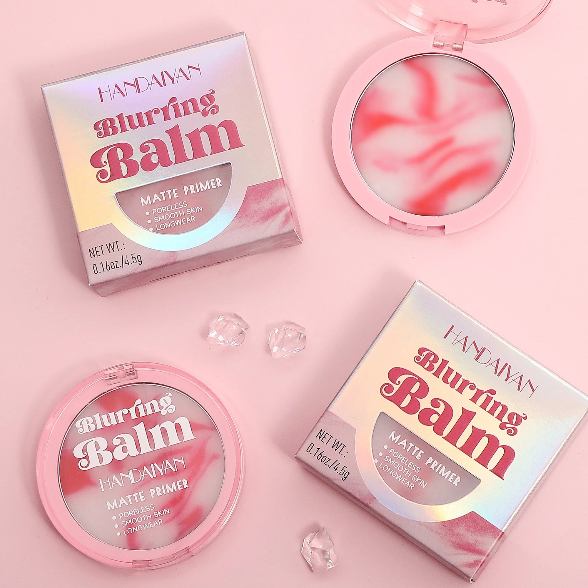 HANDAIYAN Setting Balm with Puff Waterproof Oil-Control Pore Blurring Long-Lasting Makeup Fixing Matte Soft-Focus Finish