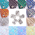 Emerald Cut Top Quality Latest Fashion Clear Glass Flat Back Sew-On Rhinestones for DIY Wedding Dress With Two Holes 3252 QIYI