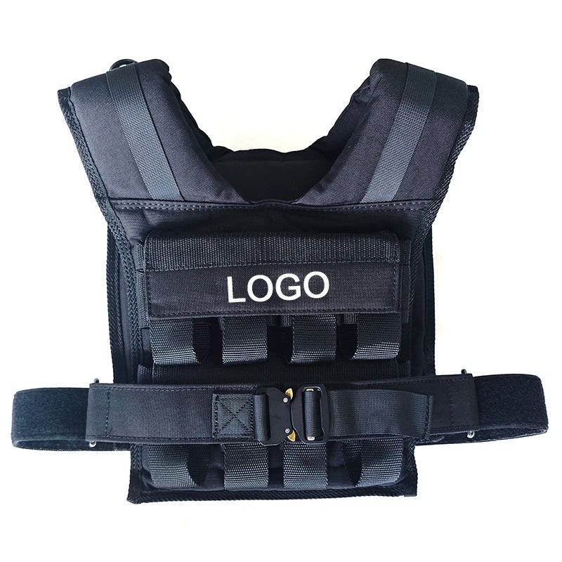 Custom Adjustable 10KG 15KG 20KG Eco-friendly Polyester Strength Training Weight Vest for Fitness Running and Men