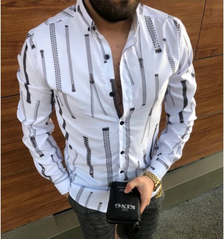 Fashion Classic Mens Chic Shirts Long Sleeve Fancy Shirt for Men Camisas De Hombre Casual Outwear Streetwear Shirts