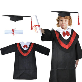 Funny Children's Unisex PhD Role-playing Costume Birthday Party Graduation Bachelor's Gown with Props Polyester