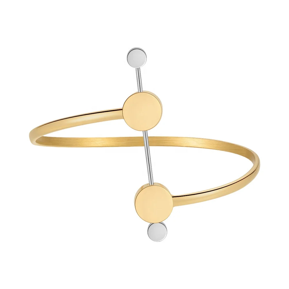 Original Design 18K Gold Plated Stainless Steel Jewelry Mix Color Geometric Screwbuckle Bracelet for Women Punk Bracelet B222326