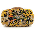 LEB748 Luxury Lemon Pirse Custom Factory Color-collision Evening Clutch Bag lion tiger Pattern Rhinestone Handbag Purses Women