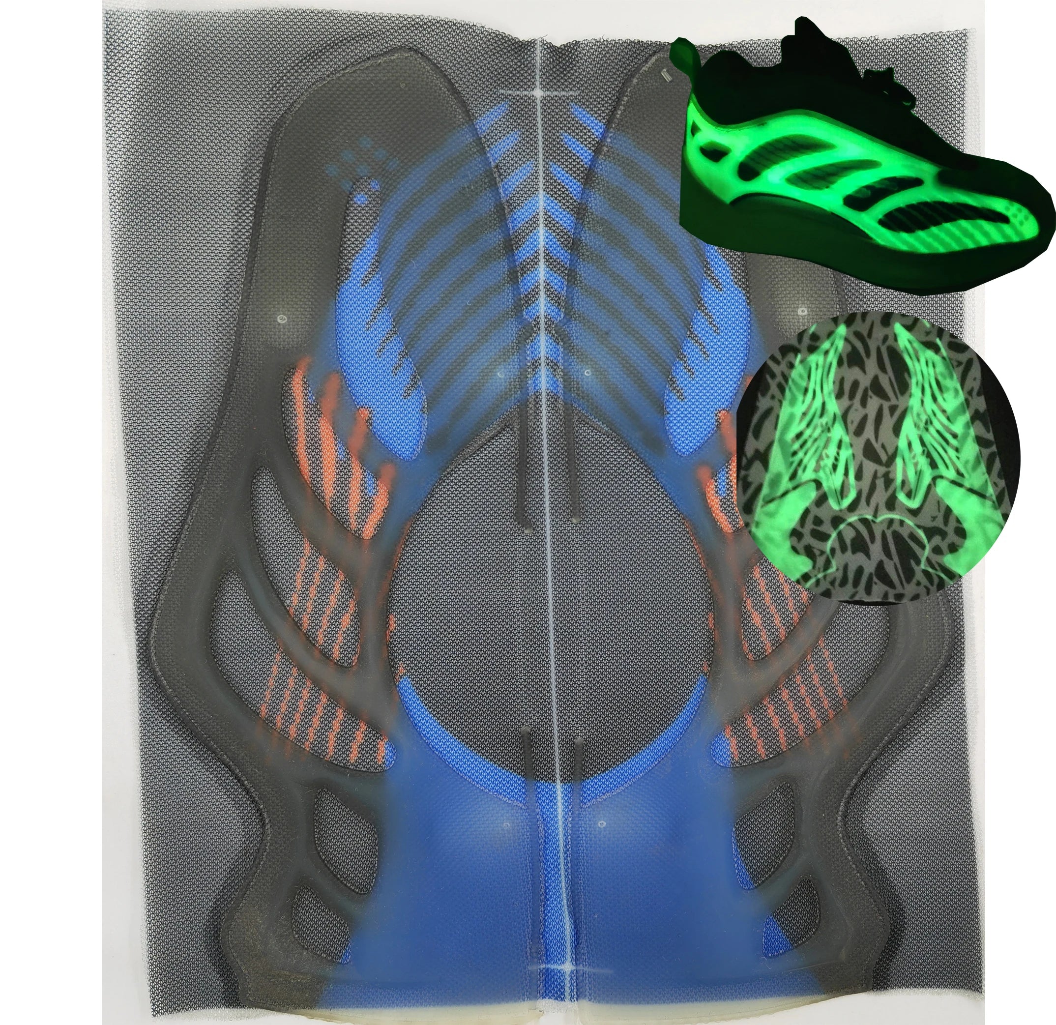 New Design Fashion Wholesale Upper Man Shoes Upper Luminous Sneakers Vamp Running Vamp Footwear Material