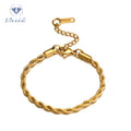 2023 Fashion Popular Hip Hop Jewelry Super 18K Gold Plated Stainless Steel Adjustable Bracelets for Women Men