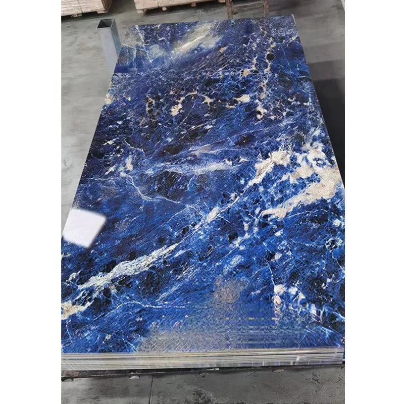 Decoration High Glossy Custom Marble Alternative 3D UV Marble Sheet PVC Wall Panels