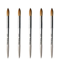 Nail Supplies Luxury Sliver Metal Handle Custom logo Acrylic Nail Brush Round High Quality 100% Kolinsky Sable Hair Brush