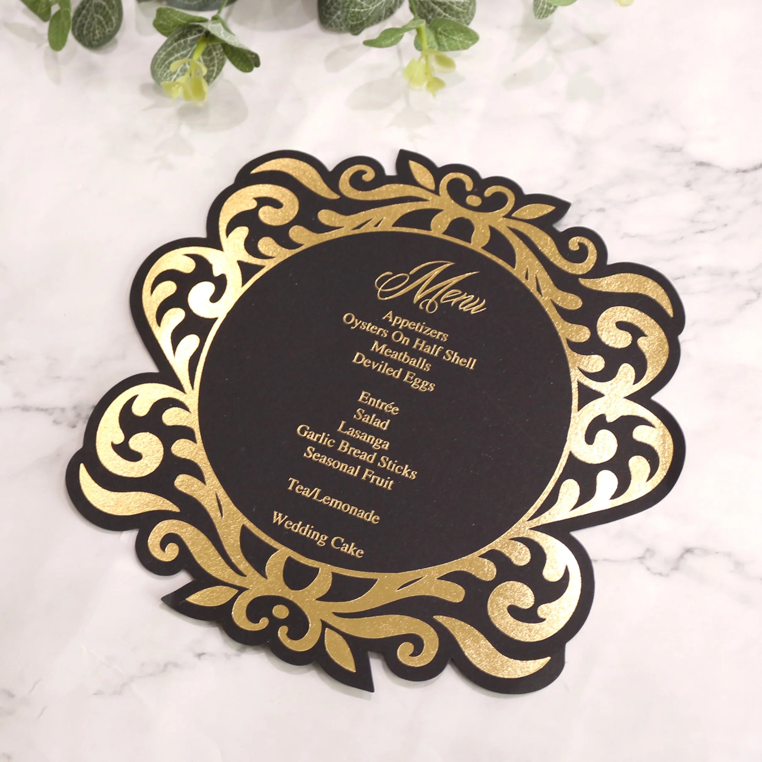 Luxurious Custom Shape Menu Card Gold Foil Printing Bar Drink Menu Hotel Restaurant Menus for Guest
