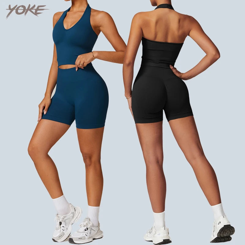 Yoke Custom OEM Private Label Active Wear Sets Workout Clothing Yoga Sets Fitness Women Gym Sports Wear