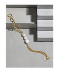 VIANRLA New Arrival 925 Sterling Silver 3pcs Irregular Freshwater Pearls Paper Clip Chain Link Bracelet