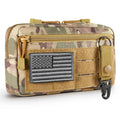 FRTKK Tactical Molle Admin Pouch Utility Laser Cut Tool Pouch Bag Horizontal Modular Pouches Include US Flag Patch and Keychain