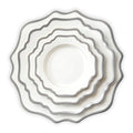 Eco-Friendly Ceramic Dish Set Sunflower Silver Platinum Edge Irregular for Wedding Stars Hotels Main for Dinner Bread Charger
